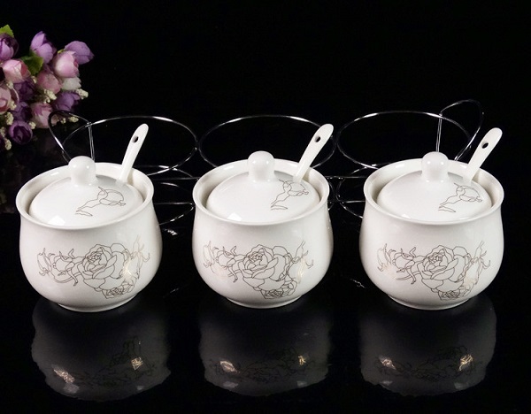 Bộ hũ đựng gia vị bằng sứ cao cấp
